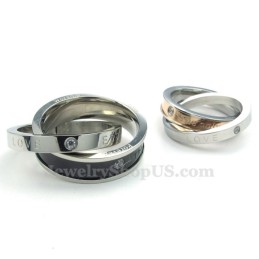 Collana Con Ciondolo Per Coppie Con Anelli Intrecciati In Titanio Worship Love (Catena Gratuita) (Un Paio)