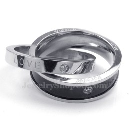 Collana Con Ciondolo Per Coppie Con Anelli Intrecciati In Titanio Worship Love (Catena Gratuita) (Un Paio)