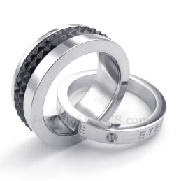 Collana Con Ciondolo A Cerchi Intrecciati "Loves" In Titanio (Catena Libera) (Un Paio)