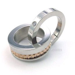 Collana Con Ciondolo A Cerchi Intrecciati "Loves" In Titanio (Catena Libera) (Un Paio)