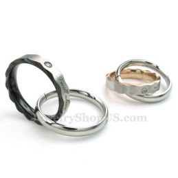 Collana Con Ciondolo Di Coppia In Titanio Bicolore (Catena Libera) (Un Paio)