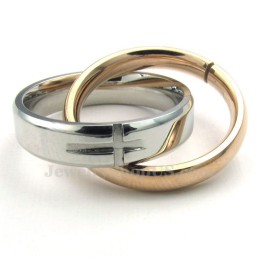 Collana Con Ciondolo A Forma Di Cerchi Intrecciati In Titanio Per Coppie (Catena Libera) (Un Paio)