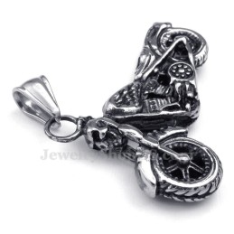 Collana Con Ciondolo A Forma Di Motocicletta In Titanio (Catena Libera)