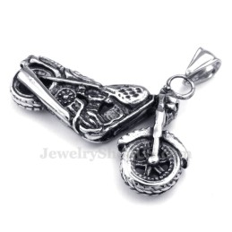 Collana Con Ciondolo A Forma Di Motocicletta In Titanio (Catena Libera)