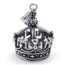 Collana Con Ciondolo In Titanio Con Corona Imperiale (Catena Libera)