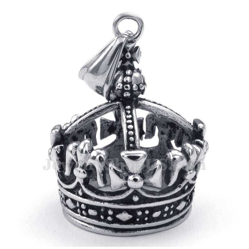 Collana Con Ciondolo In Titanio Con Corona Imperiale (Catena Libera) Collana Con Ciondolo In Titanio Con Corona Imperiale (Catena Libera)