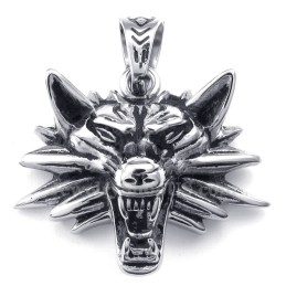 Collana Con Ciondolo A Forma Di Lupo In Titanio (Catena Libera)