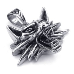 Collana Con Ciondolo A Forma Di Lupo In Titanio (Catena Libera)