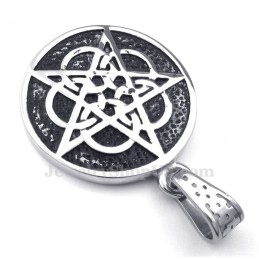 Collana Con Ciondolo A Stella A Cinque Punte In Titanio (Catena Gratuita)