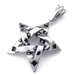 Collana Con Ciondolo A Stella A Cinque Punte In Titanio (Catena Libera)