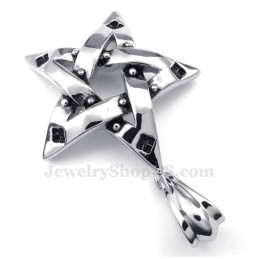 Collana Con Ciondolo A Stella A Cinque Punte In Titanio (Catena Libera)