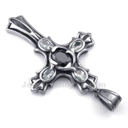 Collana Con Ciondolo A Croce In Zircone E Titanio (Catena Libera)