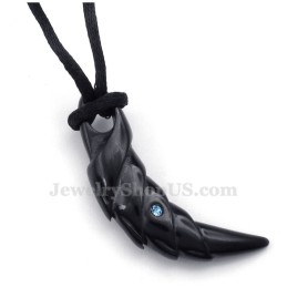 Collana Con Ciondolo A Forma Di Artiglio In Titanio Nero (Catena Libera)