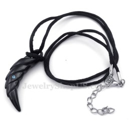 Collana Con Ciondolo A Forma Di Artiglio In Titanio Nero (Catena Libera)