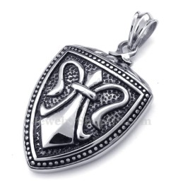 Collana Con Ciondolo Scudo In Titanio (Catena Gratuita)