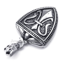 Collana Con Ciondolo Scudo In Titanio (Catena Gratuita)