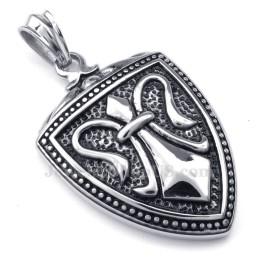 Collana Con Ciondolo Scudo In Titanio (Catena Gratuita)