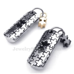 Collana Con Ciondolo Di Coppia Con Simboli In Titanio (Catena Libera) (Un Paio)
