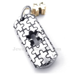 Collana Con Ciondolo Di Coppia Con Simboli In Titanio (Catena Libera) (Un Paio)