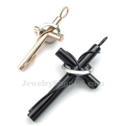 Collana Con Ciondolo A Forma Di Croce In Titanio Per Coppie (Catena Gratuita) (Un Paio)