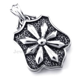 Collana Con Ciondolo A Forma Di Fiore In Titanio (Catena Libera)