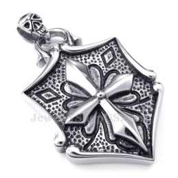 Collana Con Ciondolo In Titanio Con Carte Incrociate (Catena Libera)