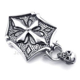 Collana Con Ciondolo In Titanio Con Carte Incrociate (Catena Libera)