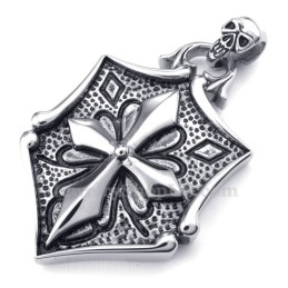 Collana Con Ciondolo In Titanio Con Carte Incrociate (Catena Libera)