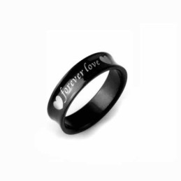 Anello Da Uomo Forever Love In Titanio Nero Da 6 Mm