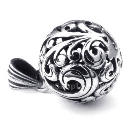 Collana Con Ciondolo A Sfera Cava In Titanio (Catena Libera)