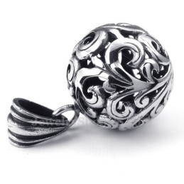 Collana Con Ciondolo A Sfera Cava In Titanio (Catena Libera)