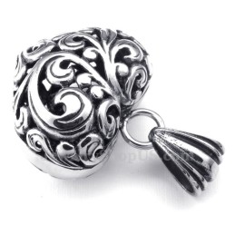 Collana Con Ciondolo A Forma Di Cuore Cavo In Titanio (Catena Libera)