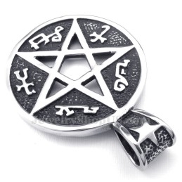 Collana Con Ciondolo A Stella A Cinque Punte In Titanio (Catena Gratuita)