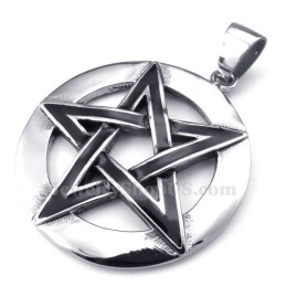 Collana Con Ciondolo A Stella A Cinque Punte In Titanio (Catena Libera)
