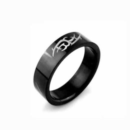 Anello Da Uomo Eldritch Blast In Titanio Nero Da 6 Mm