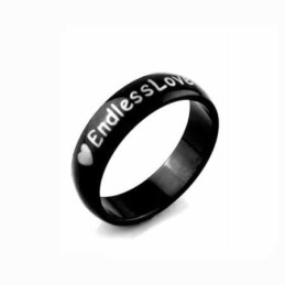 Anello Da Uomo Endless Love In Titanio Nero Da 6 Mm