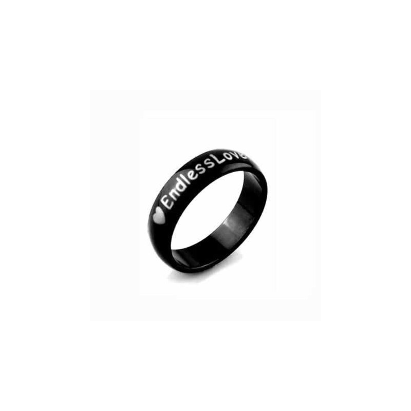 Anello Da Uomo Endless Love In Titanio Nero Da 6 Mm Anello Da Uomo Endless Love In Titanio Nero Da 6 Mm