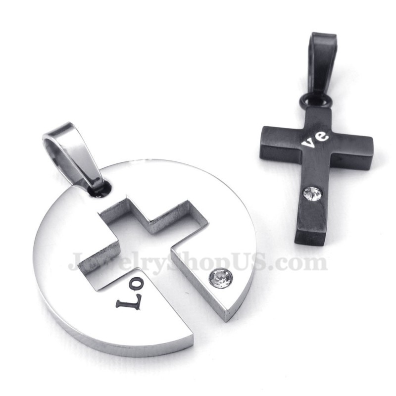 Collana Con Ciondolo A Croce Nera In Titanio Per Coppie (Catena Gratuita) (Un Paio) Collana Con Ciondolo A Croce Nera In Titanio Per Coppie (Catena Gratuita) (Un Paio)