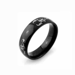Anello Scorpion King Da Uomo In Titanio Nero Da 6 Mm