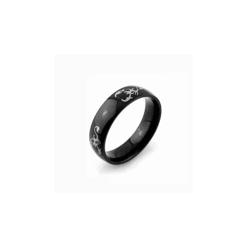 Anello Scorpion King Da Uomo In Titanio Nero Da 6 Mm Anello Scorpion King Da Uomo In Titanio Nero Da 6 Mm