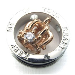 Collana Con Ciondolo A Forma Di Corona Imperiale In Titanio Per Coppie (Catena Libera) (Un Paio)