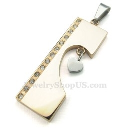 Collana Con Ciondolo A Forma Di Cuore In Titanio Bicolore (Catena Libera) (Un Paio)