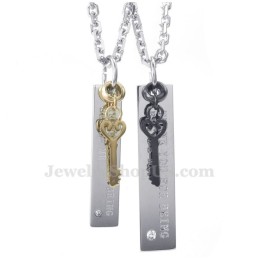 Collana Con Ciondolo A Forma Di Chiave In Titanio (Catena Gratuita) (Un Paio)