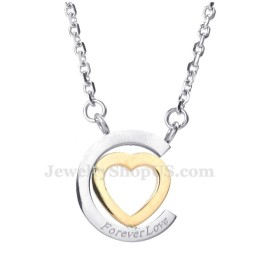 Collana Con Ciondolo A Forma Di Coppia Di Cuori E Stelle In Titanio (Catena Libera) (Un Paio)