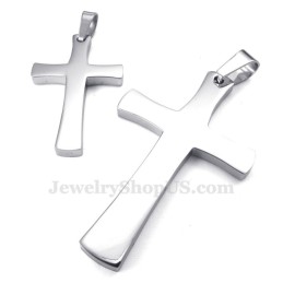 Collana Con Ciondolo A Croce In Argento E Titanio Per Coppie (Catena Libera) (Un Paio)