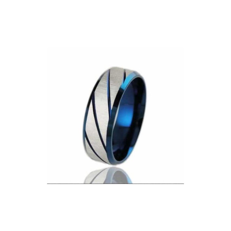 Anello Scanalato In Titanio Da 7 Mm Anello Scanalato In Titanio Da 7 Mm