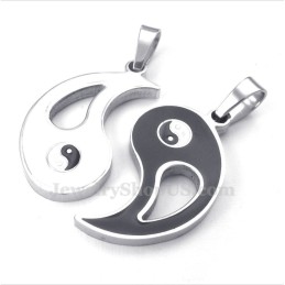 Collana Con Ciondolo Tai Chi In Titanio Per Coppie (Catena Libera) (Un Paio)