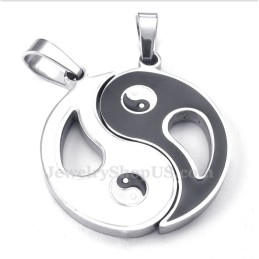Collana Con Ciondolo Tai Chi In Titanio Per Coppie (Catena Libera) (Un Paio)