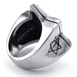 Anello Lucky Star In Titanio Con Zircone Nero