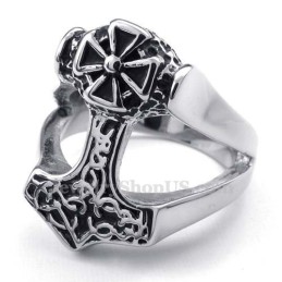 Anello In Titanio Con Martello Di Thor